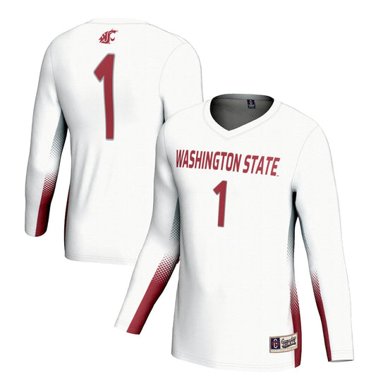 Gameday Greats 1 White Washington State Cougars Lightweight Volleyball Jersey - retro stitched jersey jersey for Gameday Greats fans