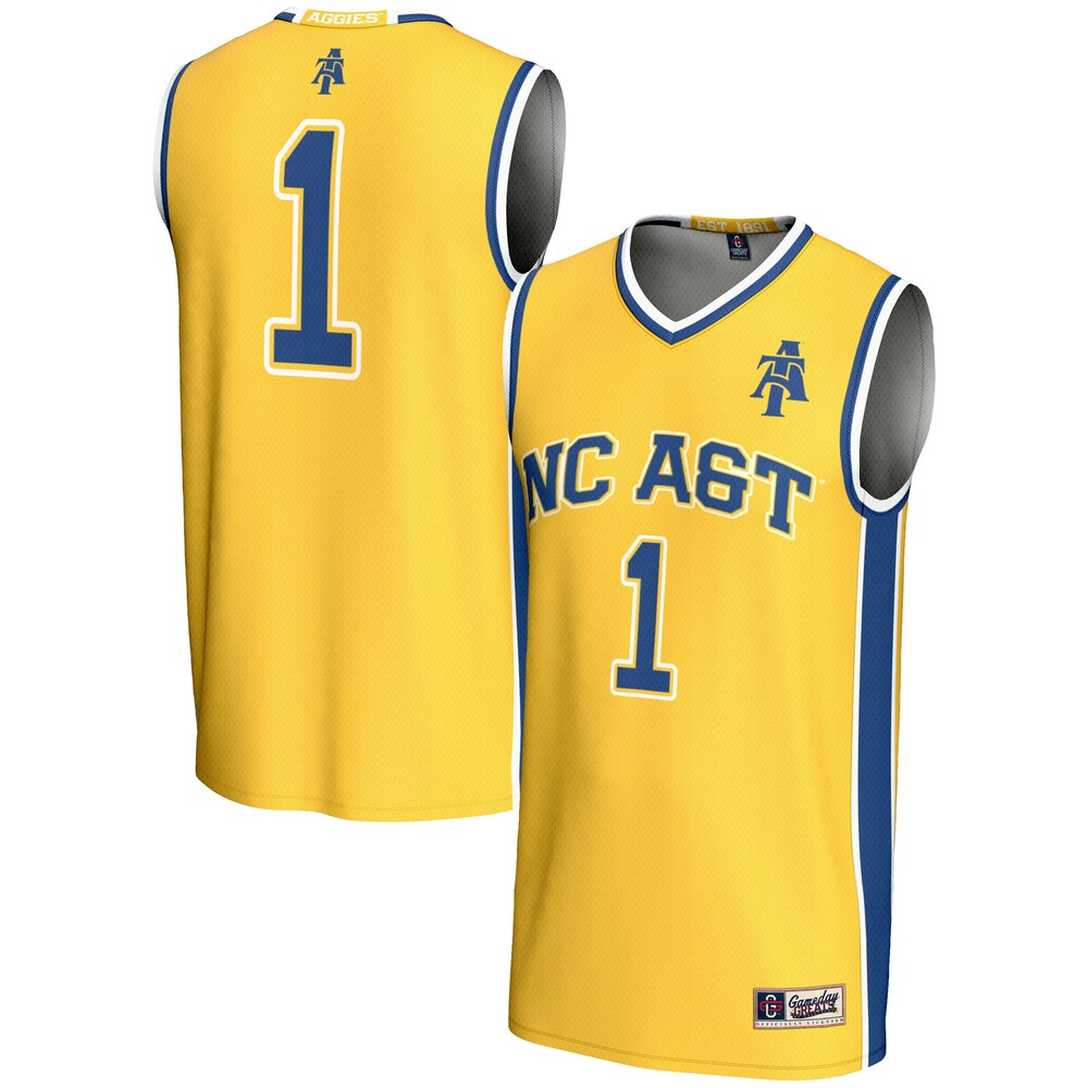 Gameday Greats 1 Gold North Carolina At Aggies Lightweight Basketball Jersey - retro stitched basketball jersey for Gameday Greats fans