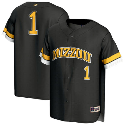 Gameday Greats 1 Black Missouri Tigers Lightweight Collegiate Baseball Fashion Jersey - retro stitched baseball jersey for Gameday Greats fans