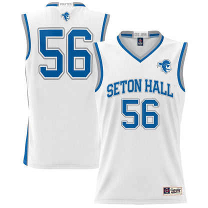 Gameday Greats 56 White Seton Hall Pirates Lightweight Basketball Jersey - retro stitched basketball jersey for Gameday Greats fans