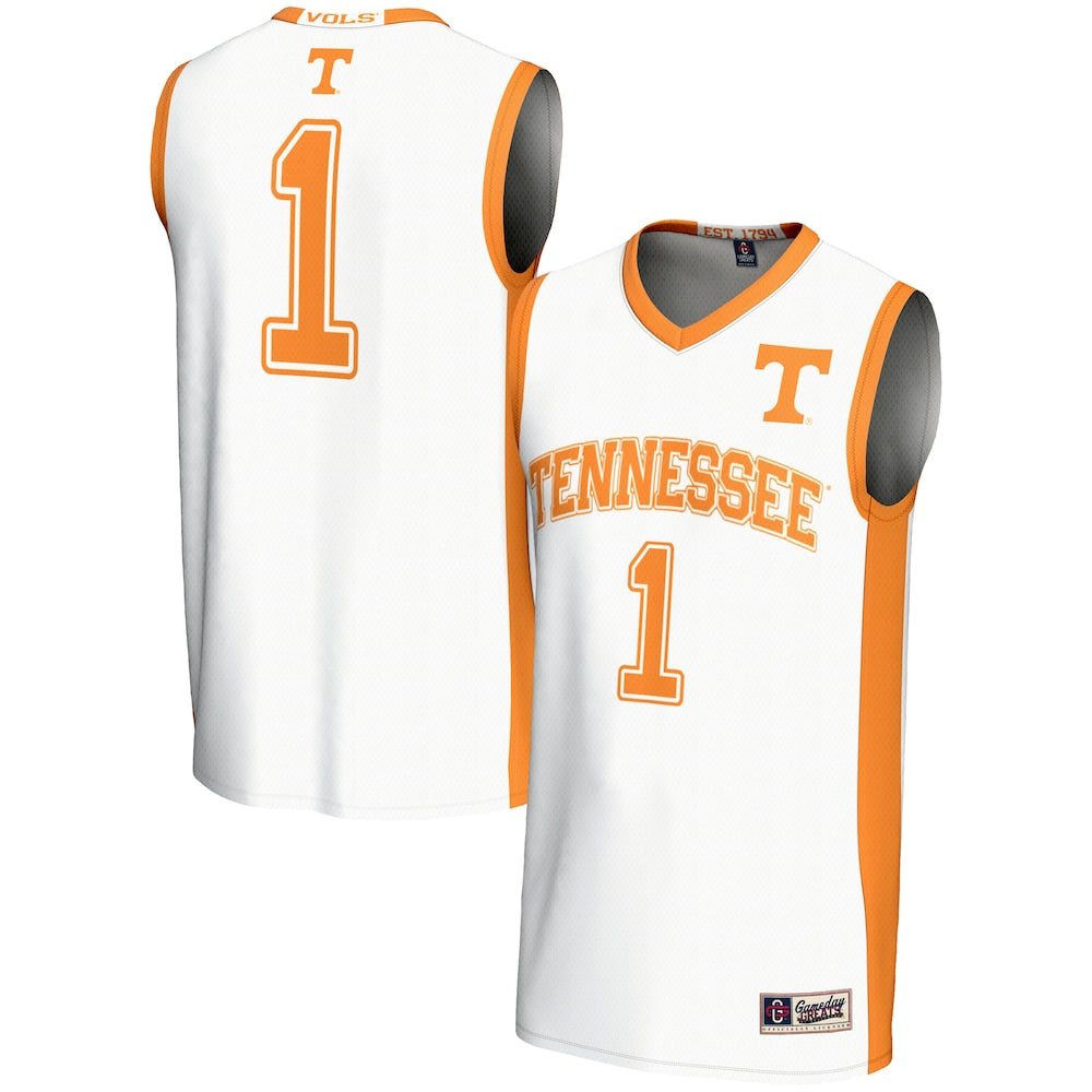Gameday Greats 1 White Tennessee Volunteers Lightweight Basketball Jersey - retro stitched basketball jersey for Gameday Greats fans