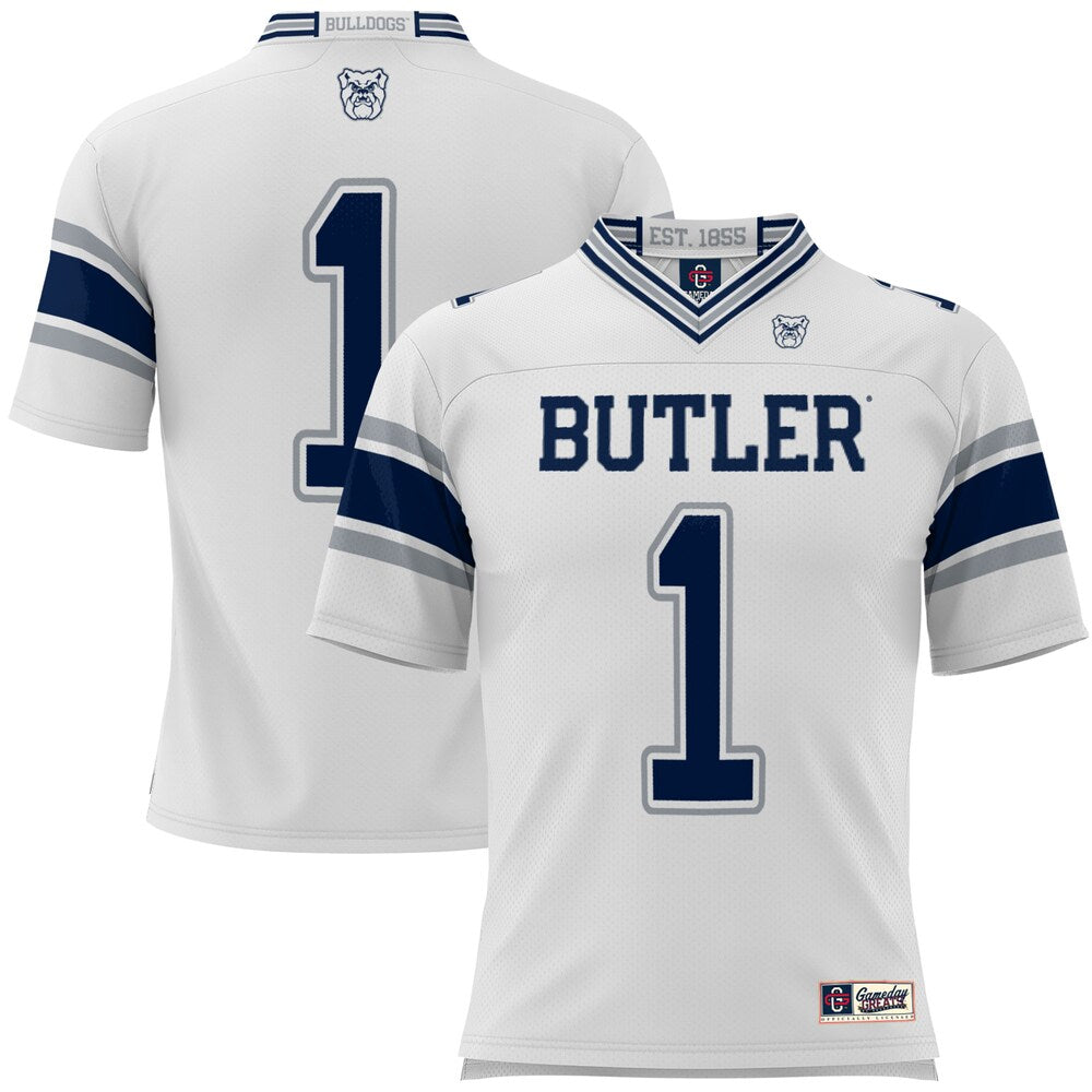 Gameday Greats 1 White Butler Bulldogs Football Jersey - retro stitched football jersey for Gameday Greats fans