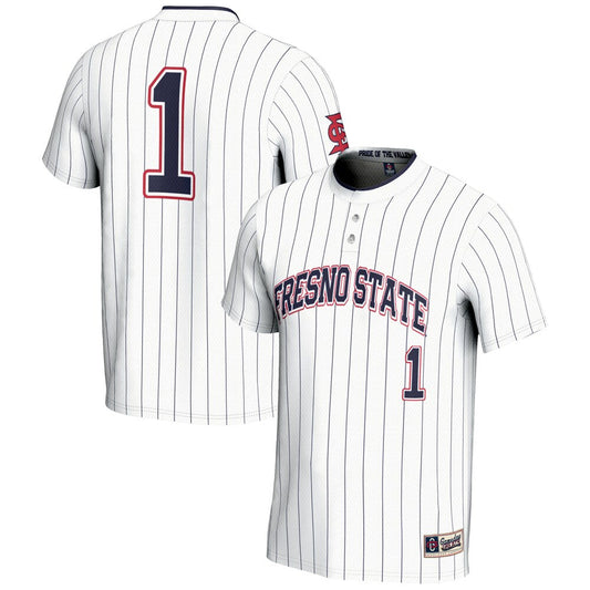 Gameday Greats 1 White Fresno State Bulldogs Lightweight Softball Jersey - retro stitched jersey jersey for Gameday Greats fans