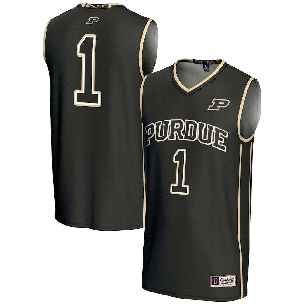 Male Gameday Greats 1 Black Purdue Boilermakers Lightweight Basketball Jersey - retro stitched basketball jersey for Male Gameday fans
