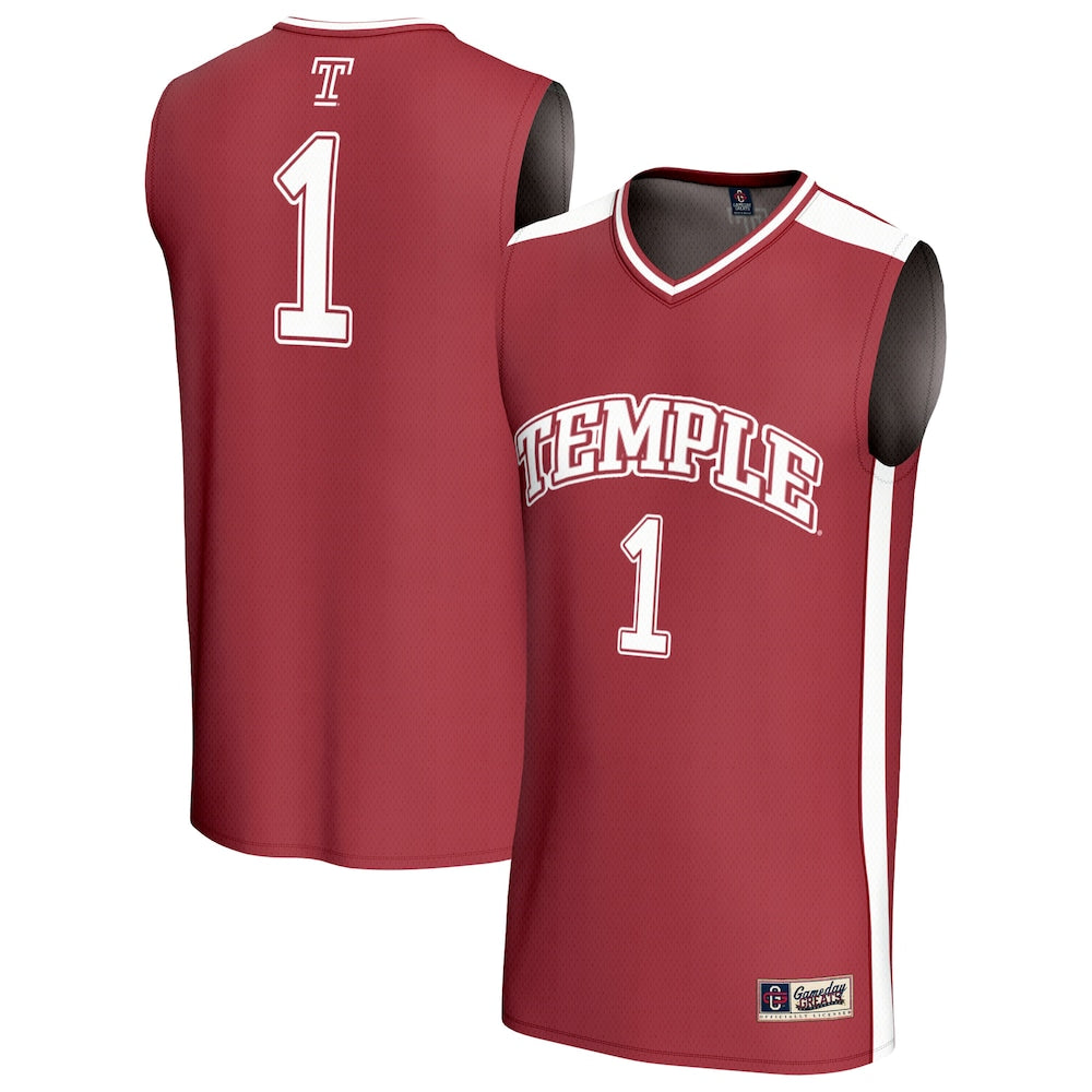 Gameday Greats 1 Cherry Temple Owls Lightweight Basketball Jersey - retro stitched basketball jersey for Gameday Greats fans