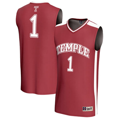 Gameday Greats 1 Cherry Temple Owls Lightweight Basketball Jersey - retro stitched basketball jersey for Gameday Greats fans