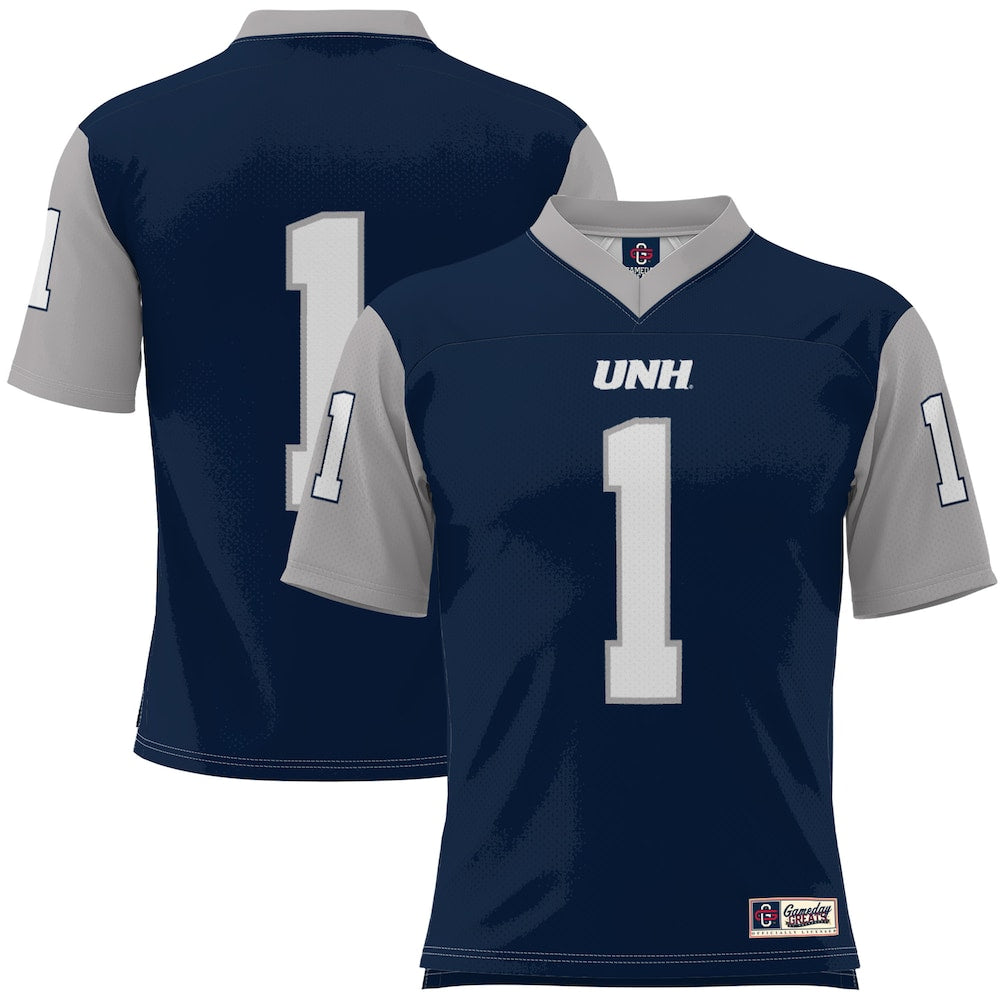 Gameday Greats 1 Navy New Hampshire Wildcats Football Jersey - retro stitched football jersey for Gameday Greats fans