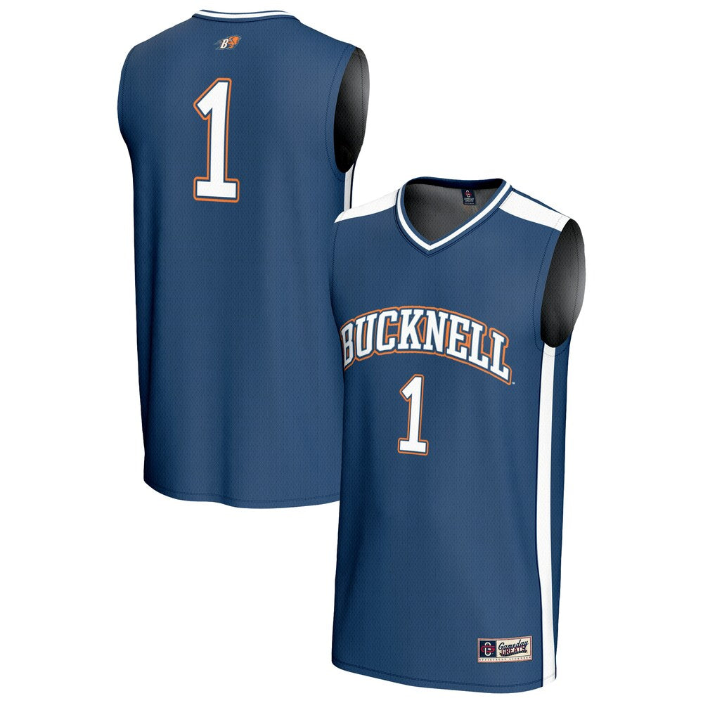 Gameday Greats 1 Blue Bucknell Bison Lightweight Basketball Fashion Jersey - retro stitched basketball jersey for Gameday Greats fans