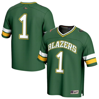 Gameday Greats 1 Green Uab Blazers Lightweight Football Fashion Jersey - retro stitched football jersey for Gameday Greats fans