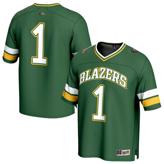 Gameday Greats 1 Green Uab Blazers Lightweight Football Fashion Jersey - retro stitched football jersey for Gameday Greats fans