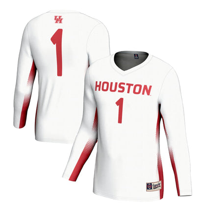 Gameday Greats 1 White Houston Cougars Lightweight Volleyball Jersey - retro stitched jersey jersey for Gameday Greats fans