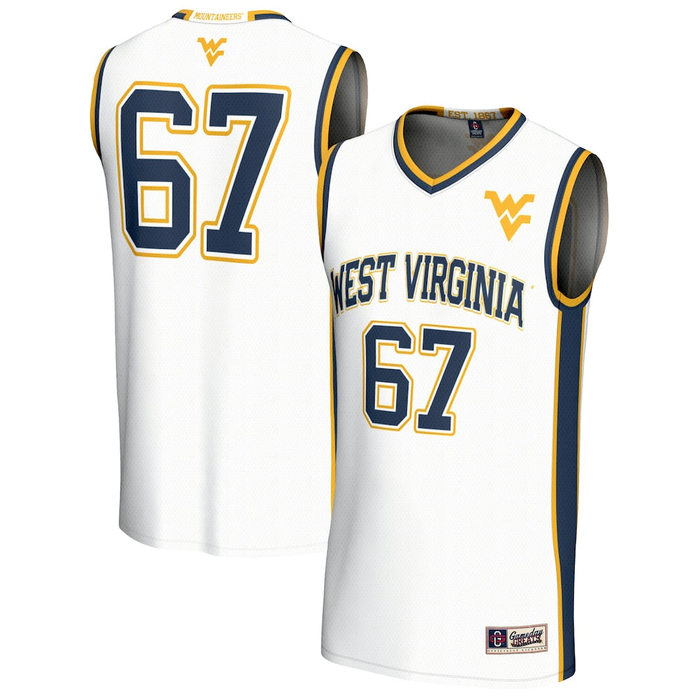 Gameday Greats White West Virginia Mountaineers Lightweight Collegiate Basketball Fashion Jersey - retro stitched basketball jersey for Gameday Greats fans
