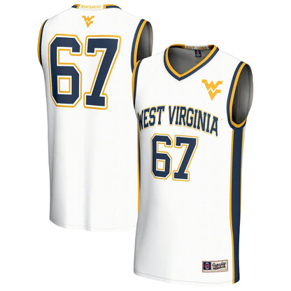 Gameday Greats White West Virginia Mountaineers Lightweight Collegiate Basketball Fashion Jersey - retro stitched basketball jersey for Gameday Greats fans
