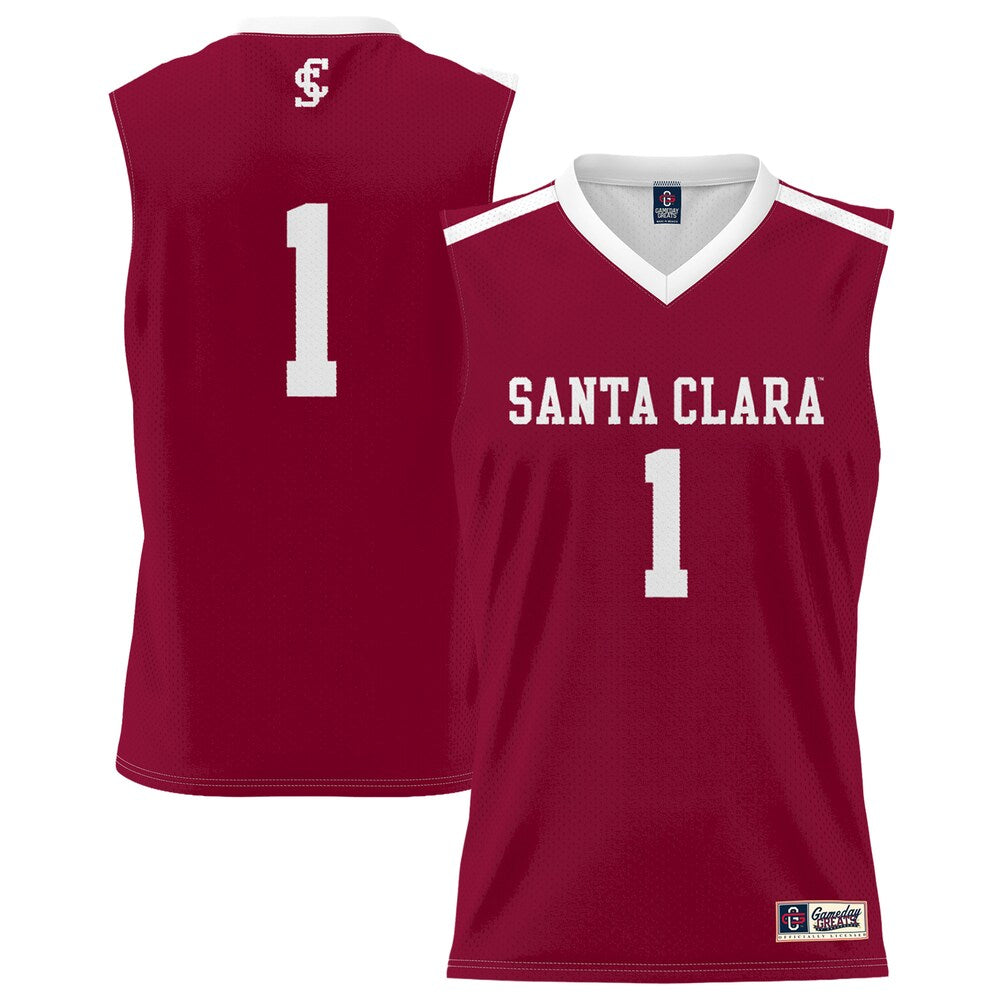 Gameday Greats 1 Maroon Santa Clara Broncos Lightweight Collegiate Basketball Fashion Jersey - retro stitched basketball jersey for Gameday Greats fans