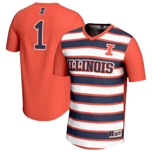 Gameday Greats 1 Orange Illinois Fighting Illini Lightweight Soccer Fashion Jersey - retro stitched jersey jersey for Gameday Greats fans