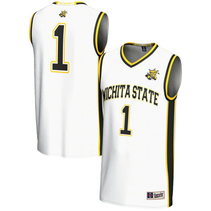 Gameday Greats White Wichita State Shockers 1 Basketball Jersey - retro stitched basketball jersey for Gameday Greats fans