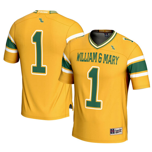 Gameday Greats 1 Gold William Mary Tribe Football Jersey - retro stitched football jersey for Gameday Greats fans