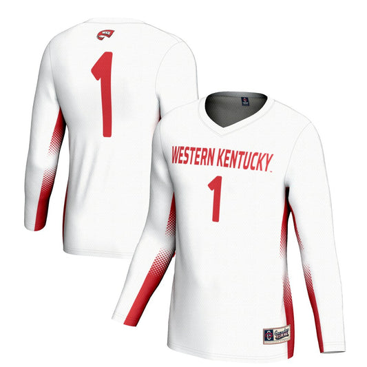 Gameday Greats 1 White Western Kentucky Hilltoppers Lightweight Volleyball Jersey - retro stitched jersey jersey for Gameday Greats fans