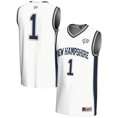 Gameday Greats 1 White New Hampshire Wildcats Lightweight Basketball Jersey - retro stitched basketball jersey for Gameday Greats fans