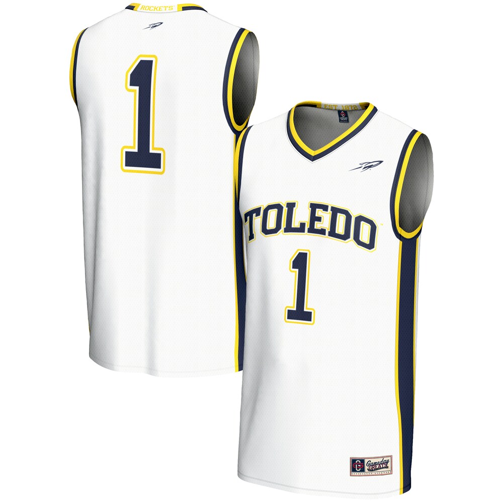 Gameday Greats 1 White Toledo Rockets Lightweight Basketball Jersey - retro stitched basketball jersey for Gameday Greats fans