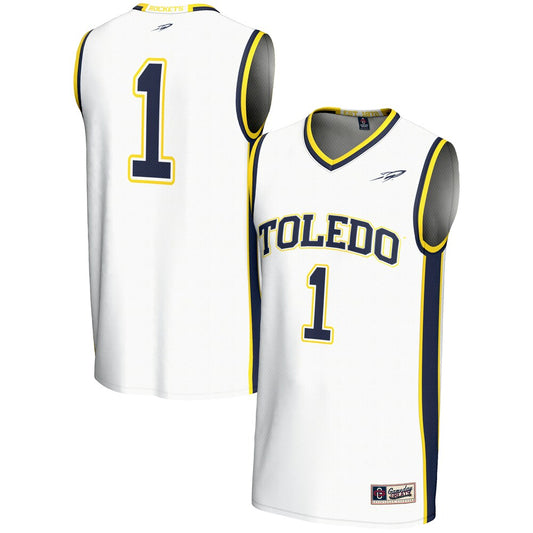 Gameday Greats 1 White Toledo Rockets Lightweight Basketball Jersey - retro stitched basketball jersey for Gameday Greats fans