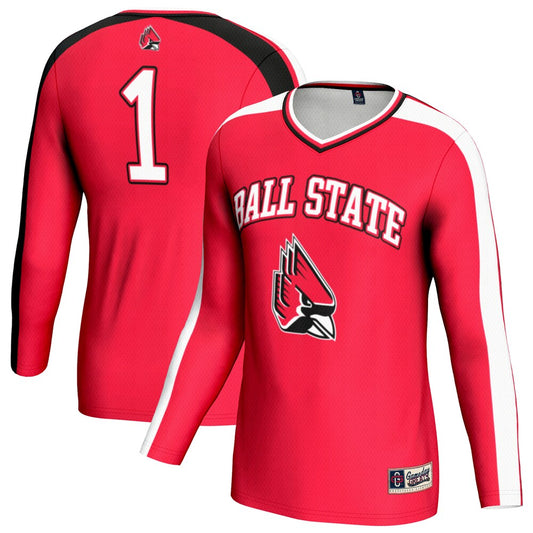 Gameday Greats Cardinal Ball State Cardinals 1 Lightweight Volleyball Fashion Jersey - retro stitched jersey jersey for Gameday Greats fans