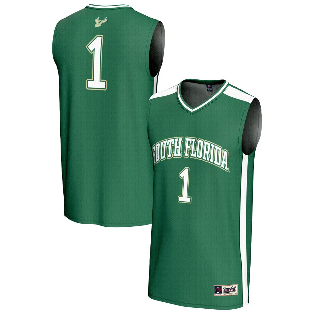 Gameday Greats 1 Green South Florida Bulls Lightweight Collegiate Basketball Fashion Jersey - retro stitched basketball jersey for Gameday Greats fans