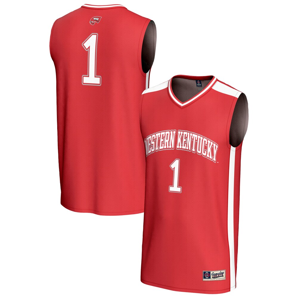 Gameday Greats 1 Red Western Kentucky Hilltoppers Lightweight Collegiate Basketball Fashion Jersey - retro stitched basketball jersey for Gameday Greats fans