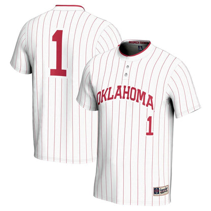 Gameday Greats 1 White Oklahoma Sooners Lightweight Softball Jersey - retro stitched jersey jersey for Gameday Greats fans