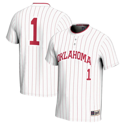 Gameday Greats 1 White Oklahoma Sooners Lightweight Softball Jersey - retro stitched jersey jersey for Gameday Greats fans