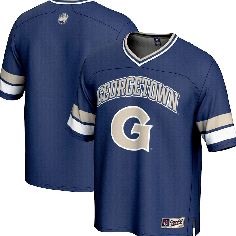 Gameday Greats Navy Georgetown Hoyas Spirit Football Jersey - retro stitched football jersey for Gameday Greats fans