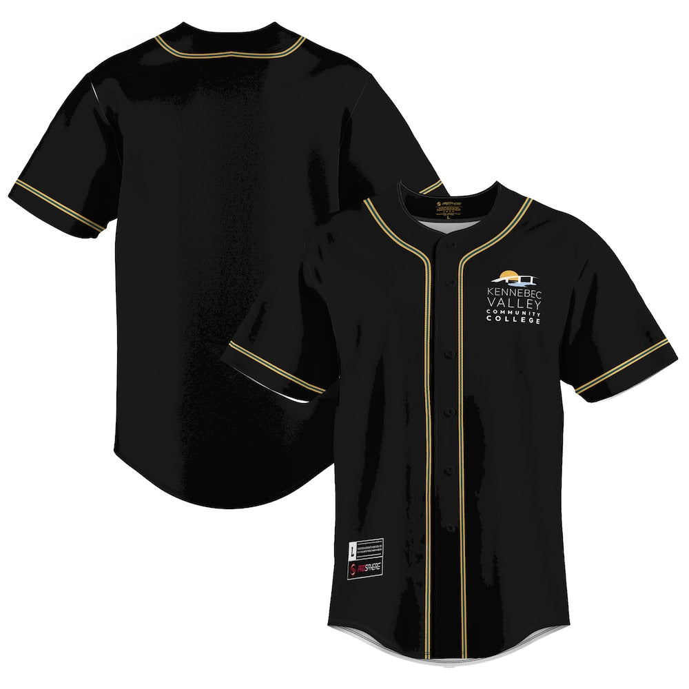Gameday Greats Black Kennebec Valley Community College Lightweight Baseball Jersey - retro stitched baseball jersey for Gameday Greats fans