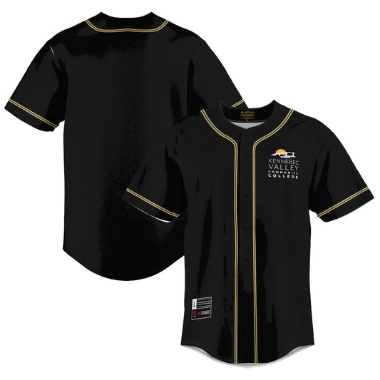 Gameday Greats Black Kennebec Valley Community College Lightweight Baseball Jersey - retro stitched baseball jersey for Gameday Greats fans