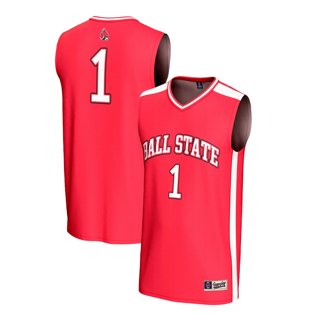 Gameday Greats 1 Cardinal Ball State Cardinals Adult Lightweight Collegiate Basketball Fashion Jersey - retro stitched basketball jersey for Gameday Greats fans