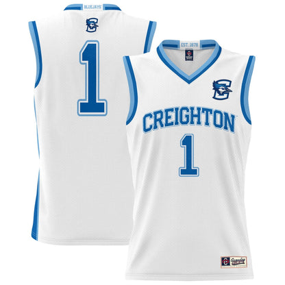 Gameday Greats 1 White Creighton Bluejays Lightweight Basketball Jersey - retro stitched basketball jersey for Gameday Greats fans