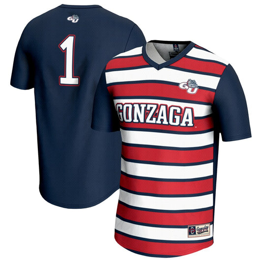 Gameday Greats 1 Navy Gonzaga Bulldogs Lightweight Soccer Fashion Jersey - retro stitched jersey jersey for Gameday Greats fans
