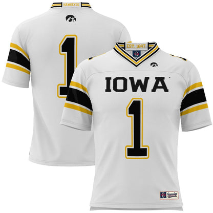 Gameday Greats 1 White Iowa Hawkeyes Football Jersey - retro stitched football jersey for Gameday Greats fans
