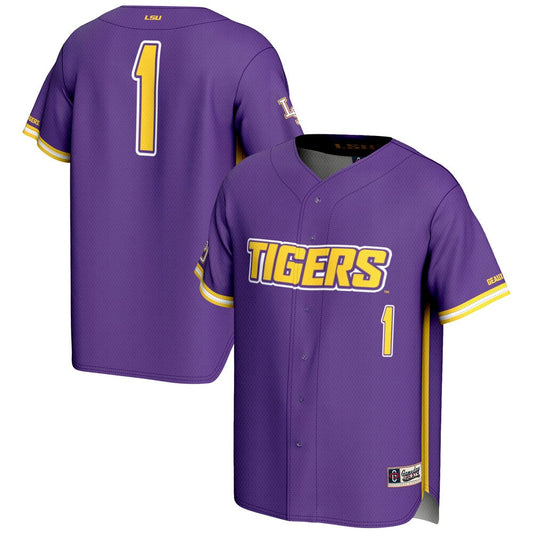Gameday Greats 1 Purple Lsu Tigers Lightweight Baseball Fashion Jersey - retro stitched baseball jersey for Gameday Greats fans