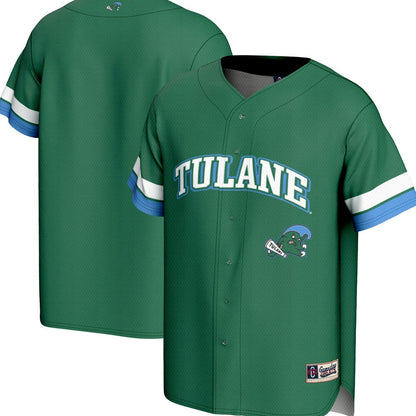 Gameday Greats Green Tulane Green Wave Spirit Baseball Jersey - retro stitched baseball jersey for Gameday Greats fans