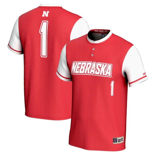 Gameday Greats 1 Scarlet Nebraska Huskers Lightweight Softball Jersey - retro stitched jersey jersey for Gameday Greats fans