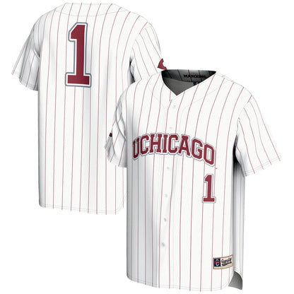 Gameday Greats 1 White Uchicago Maroons Lightweight Baseball Fashion Jersey - retro stitched baseball jersey for Gameday Greats fans