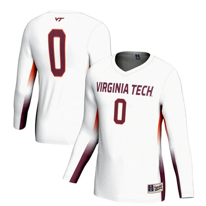 Gameday Greats 0 White Virginia Tech Hokies Volleyball Lightweight Fashion Jersey - retro stitched jersey jersey for Gameday Greats fans