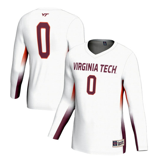 Gameday Greats 0 White Virginia Tech Hokies Volleyball Lightweight Fashion Jersey - retro stitched jersey jersey for Gameday Greats fans