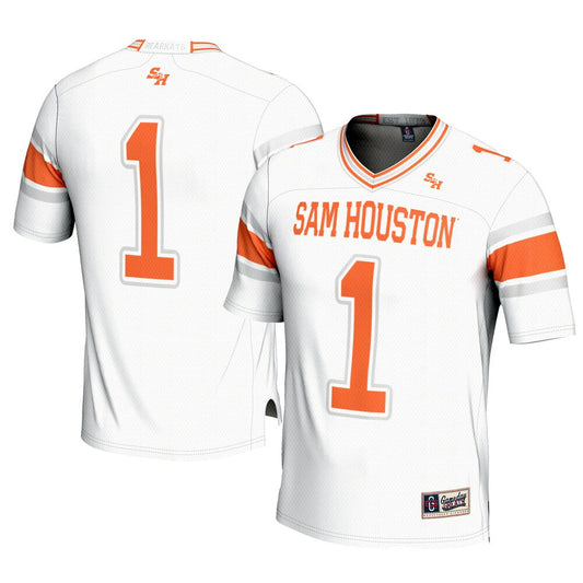 Gameday Greats 1 White Sam Houston State Bearkats Football Jersey - retro stitched football jersey for Gameday Greats fans