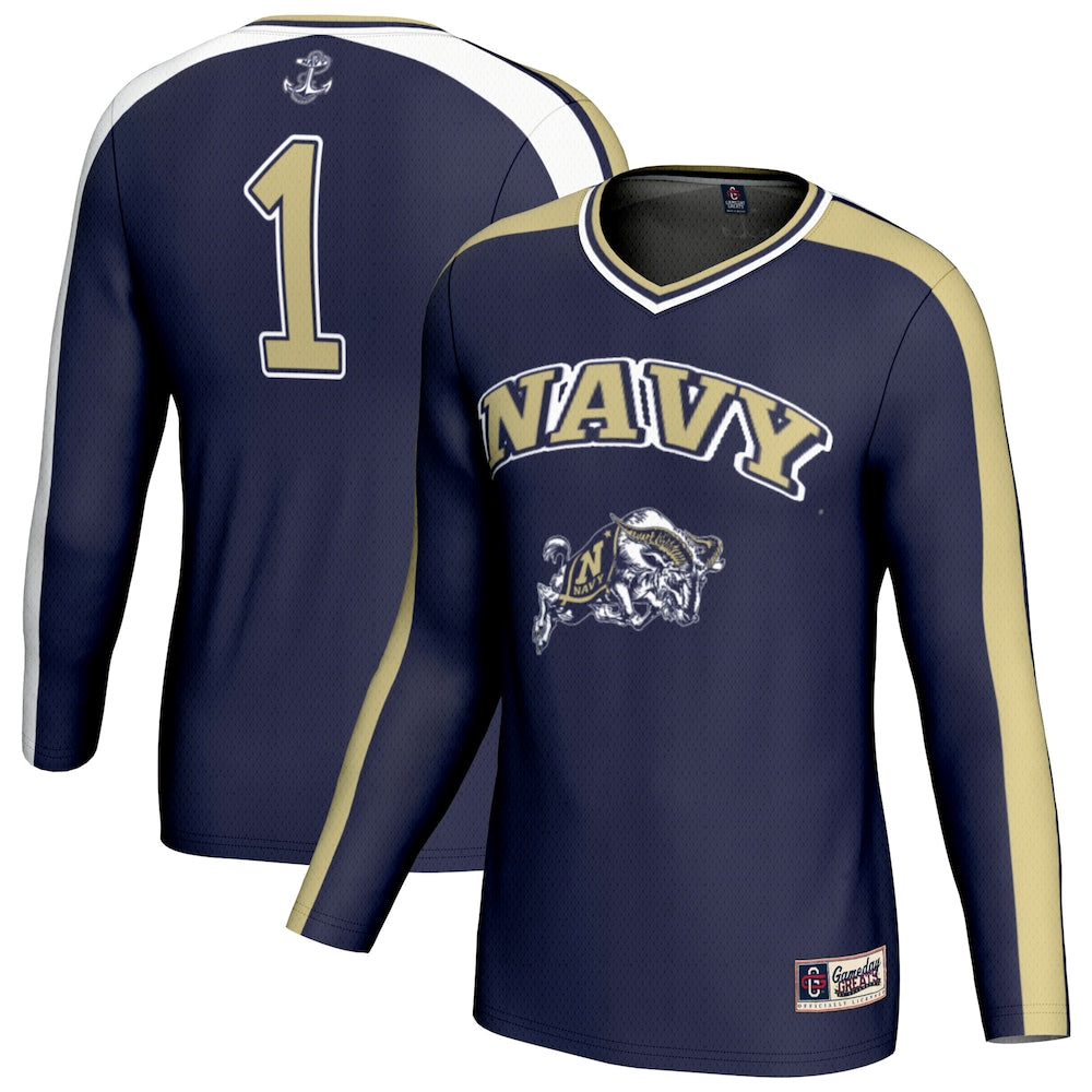 Gameday Greats Navy Navy Midshipmen 1 Lightweight Volleyball Fashion Jersey - retro stitched jersey jersey for Gameday Greats fans