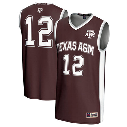 Gameday Greats 12 Maroon Texas Am Aggies Basketball Lightweight Fashion Jersey - retro stitched basketball jersey for Gameday Greats fans