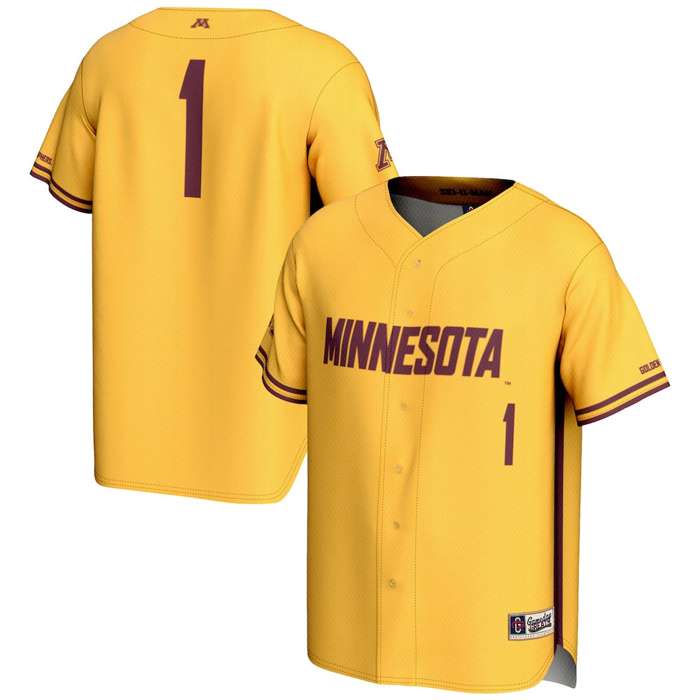 Gameday Greats 1 Gold Minnesota Golden Gophers Lightweight Baseball Jersey - retro stitched baseball jersey for Gameday Greats fans