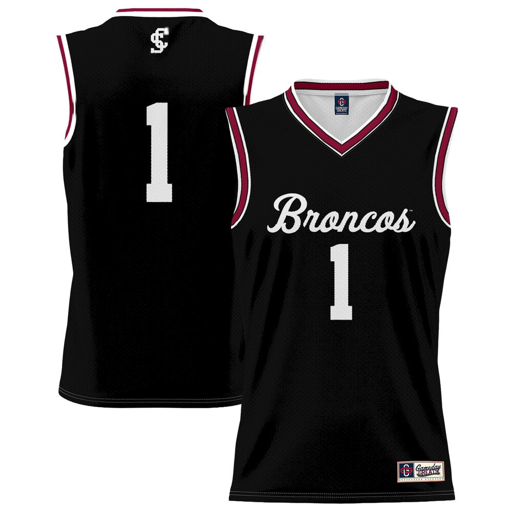 Gameday Greats 1 Black Santa Clara Broncos Lightweight Collegiate Basketball Fashion Jersey - retro stitched basketball jersey for Gameday Greats fans