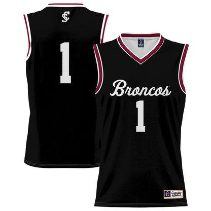 Gameday Greats 1 Black Santa Clara Broncos Lightweight Collegiate Basketball Fashion Jersey - retro stitched basketball jersey for Gameday Greats fans
