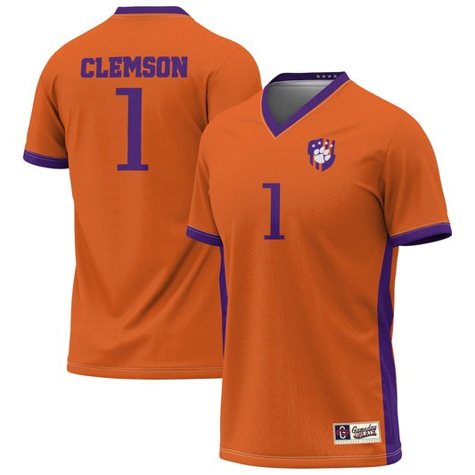 Gameday Greats 1 Orange Clemson Tigers Lightweight Collegiate Soccer Fashion Jersey - retro stitched jersey jersey for Gameday Greats fans